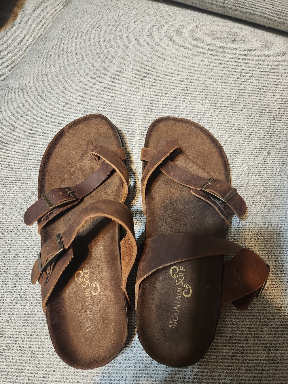 Mountain Sole Brown Suede Double-Strap Women's Sandals